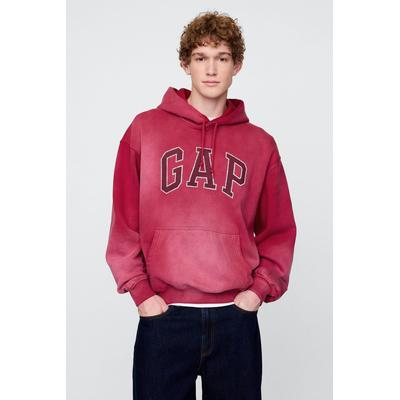 Gap Mens Red Vintage Soft Oversized Logo Hoodie - Red