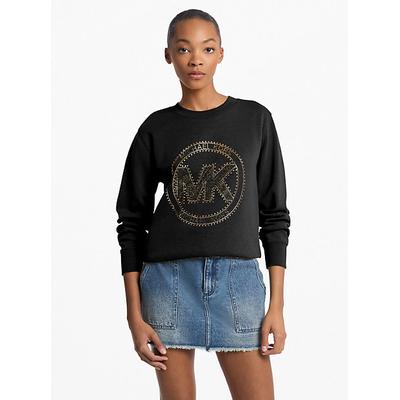 Michael Kors Embellished Logo Cotton Blend Sweatshirt Black XS