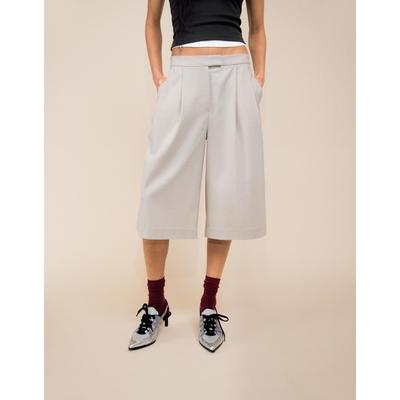 Bershka Voluminous Bermuda Shorts Women 16 Grey