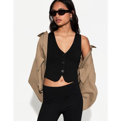 Bershka V-Neck Vest Women L Black