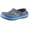 Clog CROCS "Crocband", Herren, Gr. 36, grau (grau, blau), Croslite, kontrastfarbene Details, sportlich, Schuhe, Sommerschuh, Gartenschuh, Poolslides, mit farbiger Laufsohle