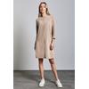 Sweatkleid STREET ONE, Damen, Gr. 40, EURO-Größen, beige (honey sand), Stoff, 98% Polyester, 2% Elasthan, unifarben, casual, gerade knielang, U-Boot-Ausschnitt, Langarm Bündchen, Kleider, soft und trageangenehm