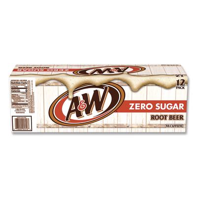 A&W Zero Sugar Root Beer, Vanilla, 12 oz Can, 24/Carton (DPP1564416)