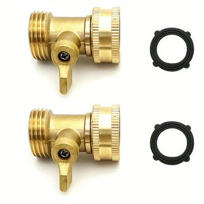 TEMU 2pcs/4pcs/8pcs, Brass Garden Hose Shut-off Valve, Heavy Duty Solid Brass Garden Hose Shut-off Valve 3/4