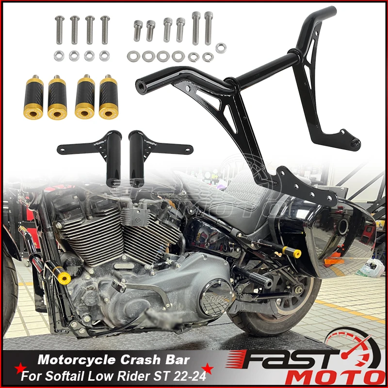 Motorrad Sliders Crash Bar Schutz Für Harley Lowrider ST FXLRST Low Rider ST 2022-24 Motor Crash Bars Slider stoßstange Schutz Image