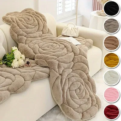 1PC Rose Blume Sofa Sitzkissen Plüsch Erker Fenster Kissen Verdickt Samt Tatami Couch Bank Lange Kissen Dropshipping Image