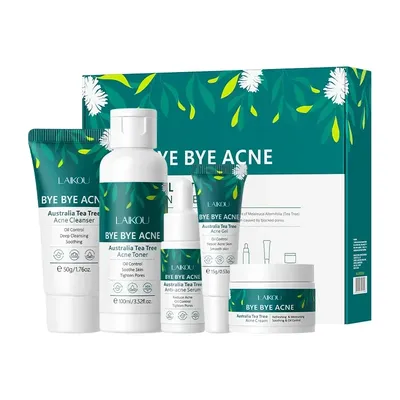 Australian Tea Tree Anti-acne Facial Care Set Facial Cleanser Face Cream Toner Essence Beauty Health