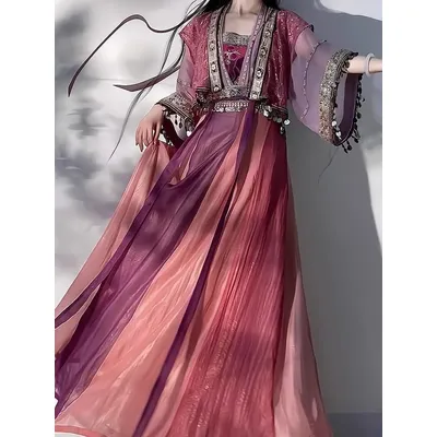 Zixuan Cosplay Kostüm lila Kleid alten Stil Rock Han Anzug Miao Kleid Mädchen exotische Han Kleidung Image