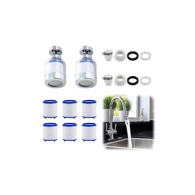 Keyoung - Wasserfilter Wasserhahn,2 Stück Wasserfilter Entkalker mit 6 Stück Filterelement und 2 Image