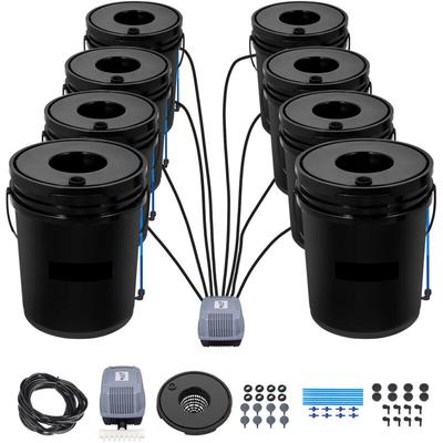 Dwc Hydroponisches Anbausystem, Erweitertes Hydroponik-Setup, 5 Gallonen 8 Eimer, DWC-System mit Image