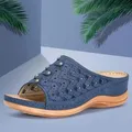 Femmes sandales chaussures d'été femme talons compensés sandales grande taille tongs livraison directe chaussures à semelles compensées Sandalias Mujer