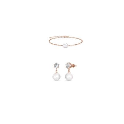 Pauline Kristall Perlen Set - Rose Gold und Kristall Image