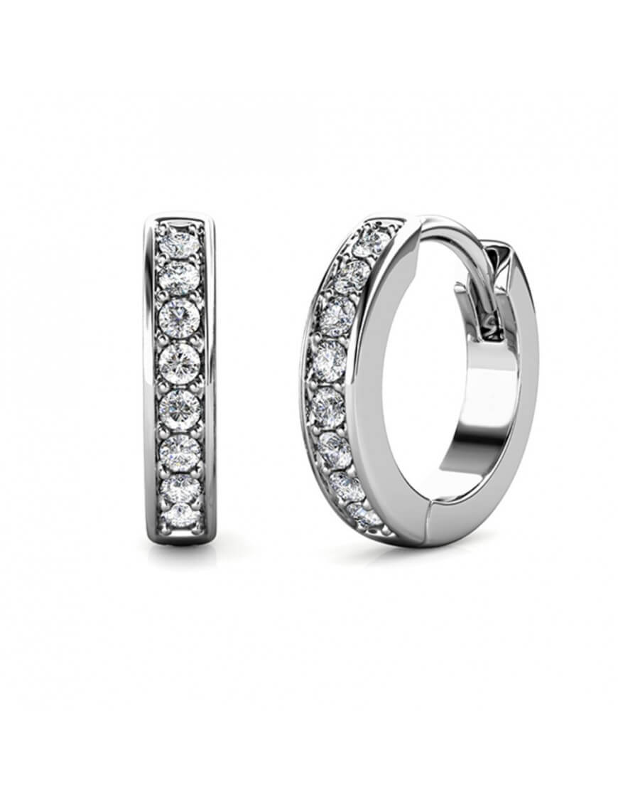 Kreisring-Ohrringe - Silber und Kristall Image