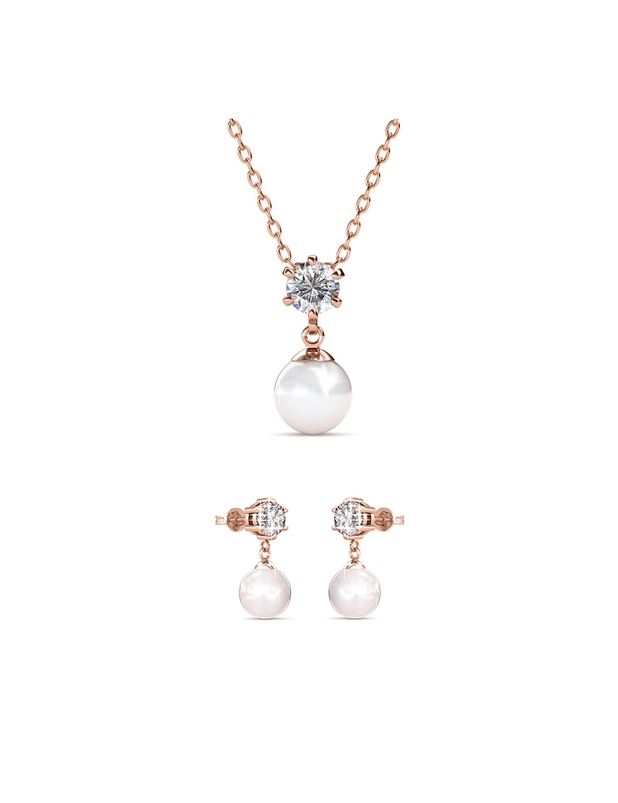 Pauline Set und Box - Rose Gold und Kristall Image