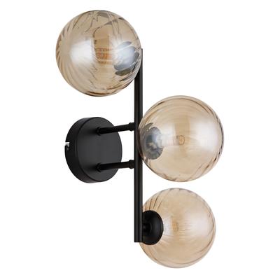 GLOBO LIGHTING LED Wandleuchte "CONOR", schwarz (schwarz matt), 3 flammig, Ø 12,00cm H: 25,00cm,, Lampen, drei versetzte