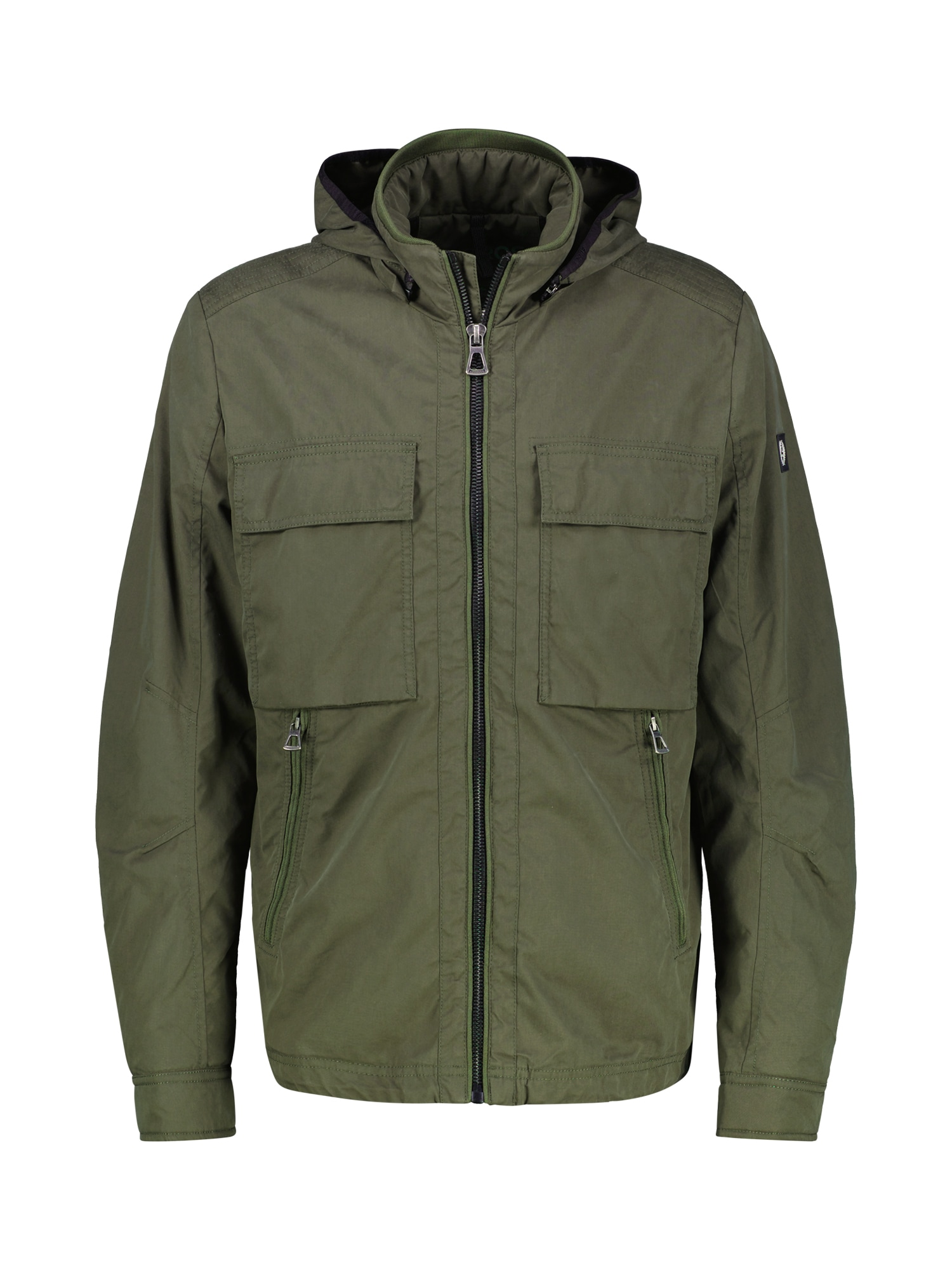 Outdoorjacke LERROS "LERROS Blouson mit abnehmbarer Kapuze", Herren, Gr. 3XL, grün (deep olive), 75% Baumwolle, 25% Polyamid, Jacken Outdoorjacke, Keine Angabe