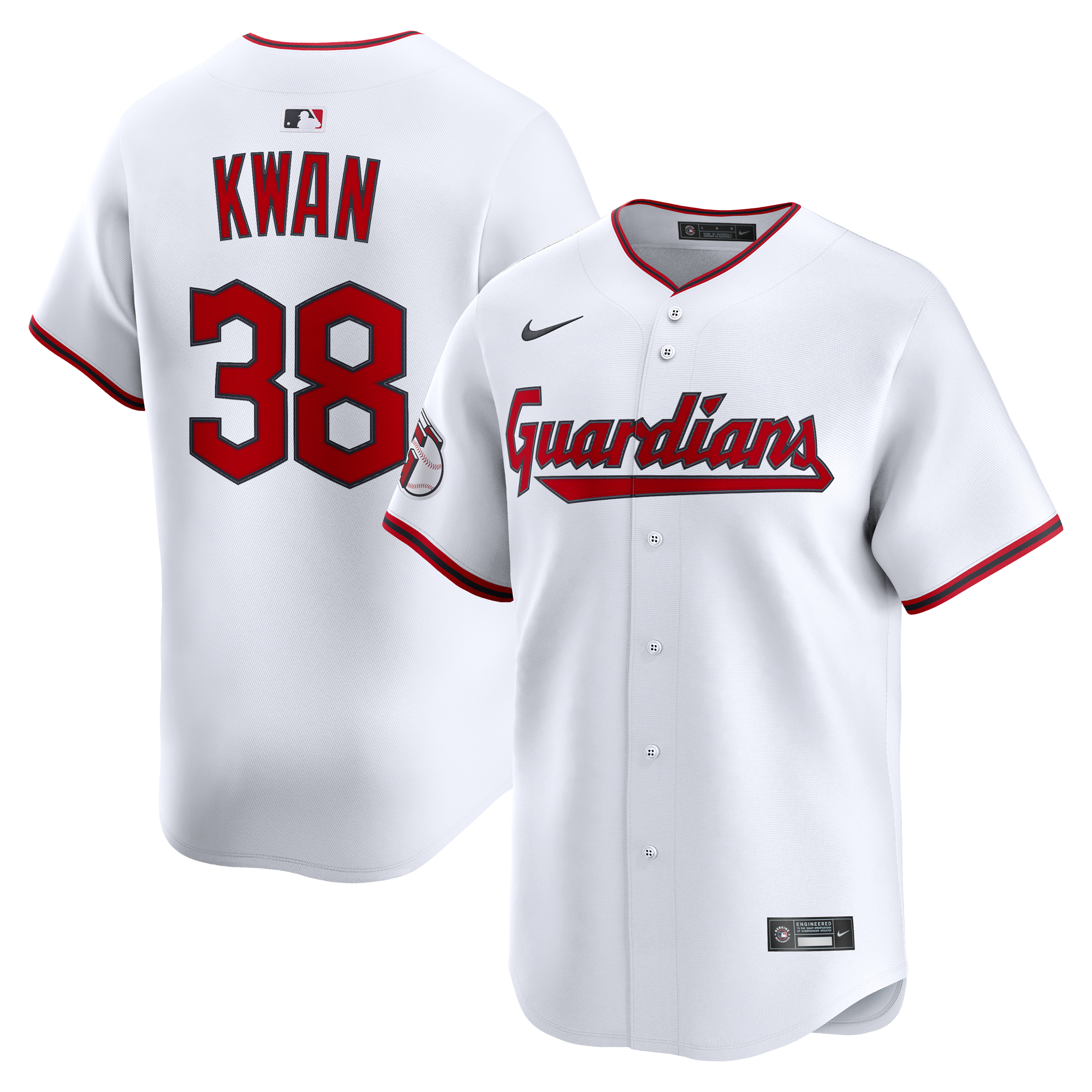 Cleveland Guardians Nike MLB Limited Heimtrikot – Weiß – Steven Kwan – Herren Image
