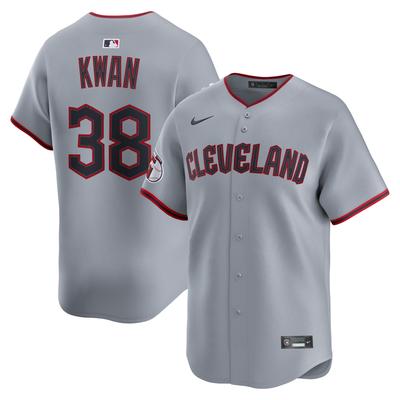 Cleveland Guardians Nike MLB Limited Road-Trikot – Wolkengrau – Steven Kwan – Herren Image