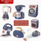 New Kitchen Home Appliances Kids Pretend Play Toy Household Coffee Maker Mixer Toaster Vacuum Cleaner Playset for Children Gifts