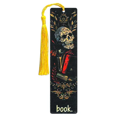 Spooky Gothic Horror Skull Head Book Acrylic Bookmark with Tassel for Book Lover Gifts Halloween