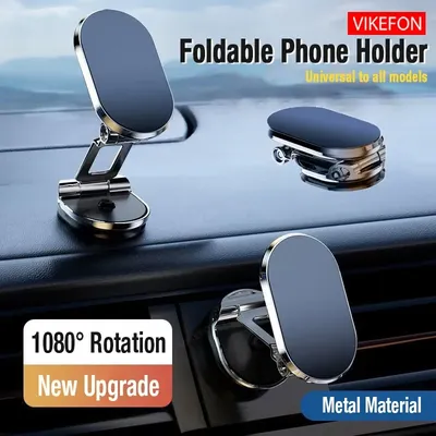 VIKEFON 1080° Rotation Foldable Car Magnetic Phone Holder Universal Air Vent Mount GPS for iPhone