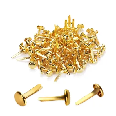 Round Head Clips Metal Round Head Clips Scrapbooking Brads Pattern Clips for Office School KXRE