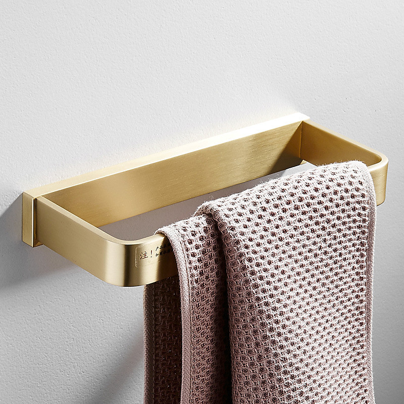 Brushed Brass Towel Holder, Bathroom Towel Rack Wall Mounted Towel Holder,Brass Bathroom Accessories,Bathroom Shelf,Towel Holder,Towel Rack,Bathroom Hardware