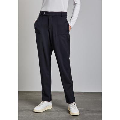 Stoffhose STREET ONE, Damen, Gr. 38, Länge 28, lila (deep tint blau), Stoff, 61% Viskose, 32% Polyamid, 7% Elasthan, unifarben, casual, comfort fit lang, Hosen, High Waist Image