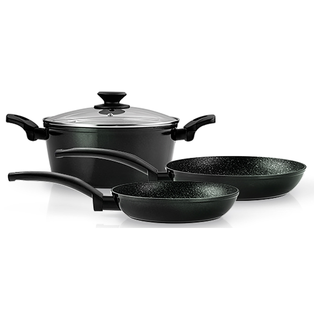 FAGOR 4-teiliges Induktionskochgeschirr, PFOA-frei, Antihaftbeschichtung, geschmiedetes Aluminium, schwarz Töpfe Kasserolle 81BAFGVIV04. Image