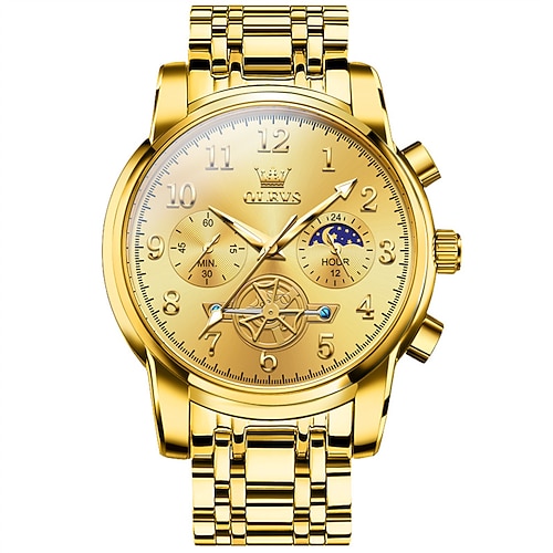 Neue Herren-Business-Uhr der Marke Olevs mit digitaler Skala, optischer Chronograph, multifunktionale Quarzuhr, wasserdicht, einfache Sport-Herrenuhr Image