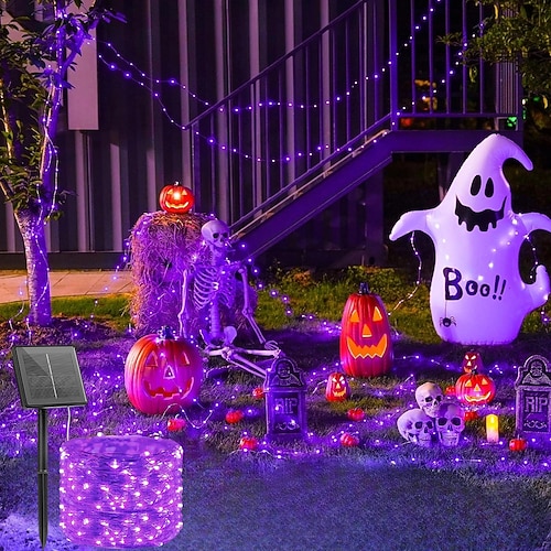 solar kupferdraht licht park rasen party außenbeleuchtung weihnachten string zimmer layout dekorative string licht Image