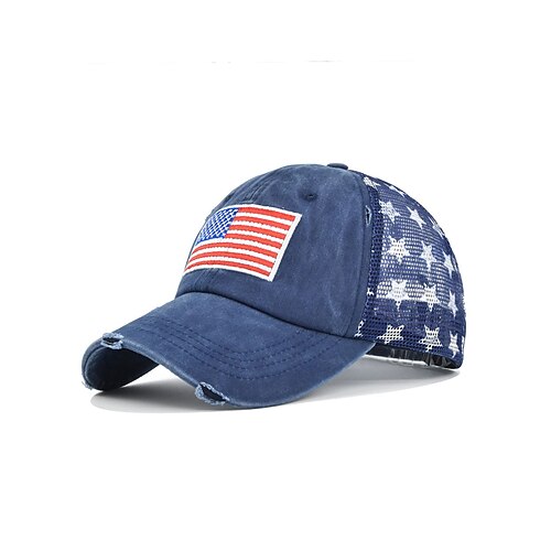Vereinigte Staaten 250. Jubiläum Vintage Amerikanische Flagge Baseballmütze – Unisex verstellbare Kappe mit sternenbesetztem Mesh-Rücken lässiger Outdoor-Stil für Sommeraktivitäten Image