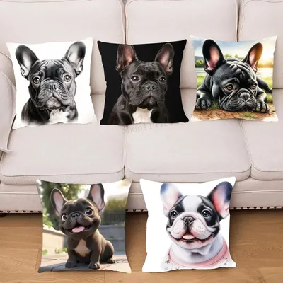 1pc Nette Pet Mini Französisch Bulldog Kissen Fall Platz Schlafzimmer Sofa Freizeit Komfort Kissen Auto Wohnzimmer Hause Dekoration