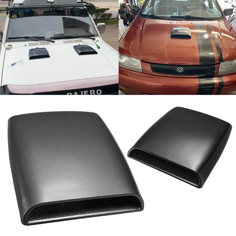 1 stücke Weiß Schwarz Auto Große Haube Scoop Motorhaube Gefälschte Luftstrom Intake Vent Paste Aufkleber Abdeckung 25*28*3,5 cm Geändert Dekoration