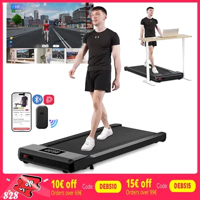 Upgrade Walking Pad – Raceable Smart Under Desk Laufband 2,5 PS, APP/Fernbedienung, LED-Anzeige, 300 lbs Kapazität