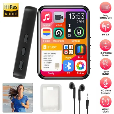 Neuer 32 GB 2,4 Zoll Touchscreen Bluetooth 5.4 MP3-Player, HiFi-Musik-Player mit Lautsprecher/Recorder/E-Book/Bild Image