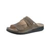 Pantolette, Herren, Gr. 43, grau (taupe), Veloursleder, Schuhe