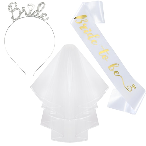 Carnevale 2026 Accessori per la festa di addio al nubilato FUTURA SPOSA Carnevale Fascia Fusciacca Velo da sposa Adulti Per donna Halloween Carnevale Matrimonio Addio al nubilato Addio al Nubilato