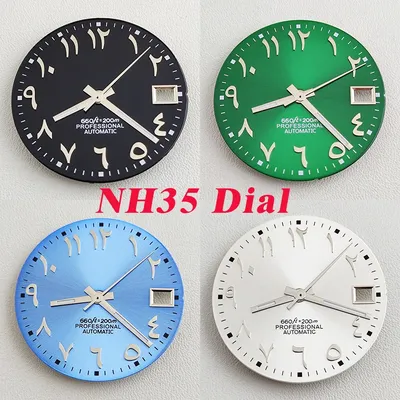 NH35 DIAL 28.5mm Arabic Numerals DIAL NH35 Dial S Dial for NH35/NH36 Movement Green luminous Watch Accessories