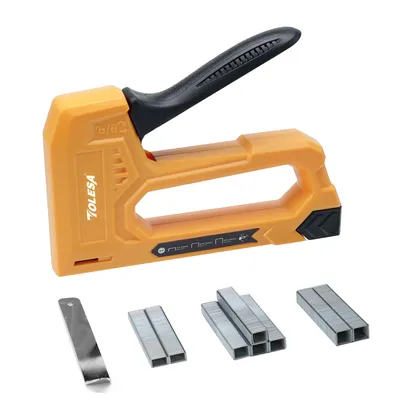 TOLESA Light Duty Staple Gun for Wood - Upholstery Nail Gun with 1600pcs Staples 1/4, 5/16, 3/8 Inch
