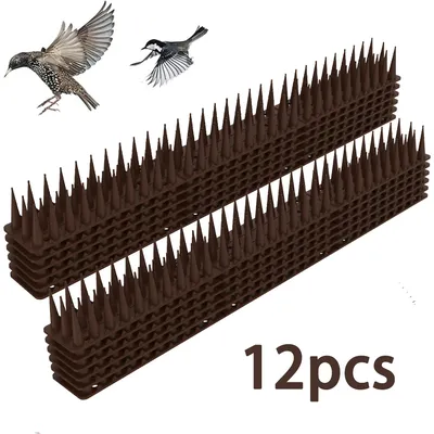 12Pcs Plastic Bird And Pigeon Spikes Fence Wall Spikes Burglar Anti Climb Spikes Cat Repellent