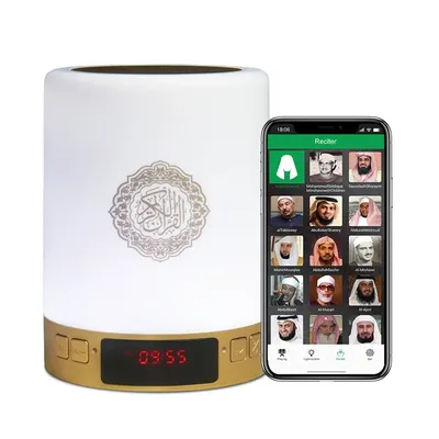 AZAN 16GB Memory Card Quran Night Light Speaker Muslim Portable Clock MP3 Wireless Bluetooth Speaker
