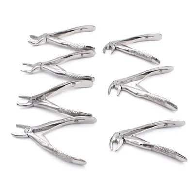 7pcs Stainless Steel Dental Forceps Children's Tooth Extraction Forcep Pliers Kit Orthodontic Dental