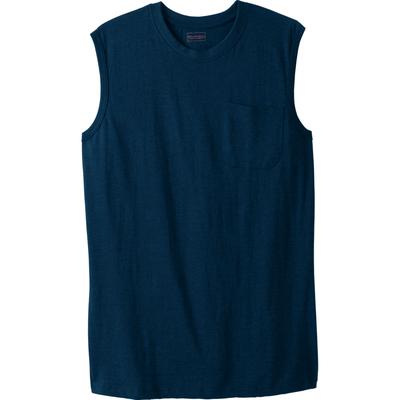 Men's Big & Tall Heavyweight Pocket Muscle Tee by Boulder Creek in Navy (Size 2XL) Shirt