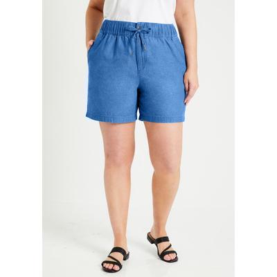 Plus Size Women's Denim Bermuda Shorts by June+Vie in Light Stonewash (Size 26/28)