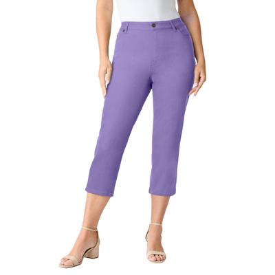 Plus Size Women's Denim 24/7® Iconic Capri Jean by Denim 24/7 by Roamans in Vintage Lavender (Size 30 W)