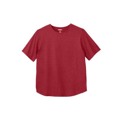 Men's Big & Tall Curved Hem Silver Cooling Crewneck by KingSize in Heather Burgundy (Size XL)