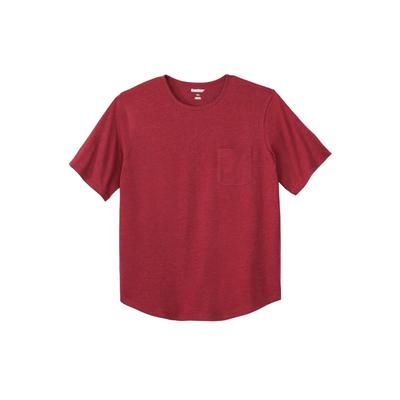 Men's Big & Tall SILVER Cooling Pocket Crewneck by KingSize in Heather Burgundy (Size 5XL)