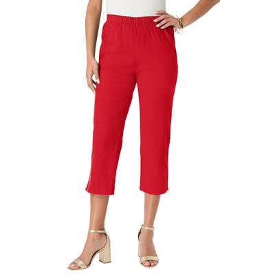 Plus Size Women's Comfort Stretch Capri Jean by Denim 24/7 by Roamans in Vivid Red (Size 32 W)