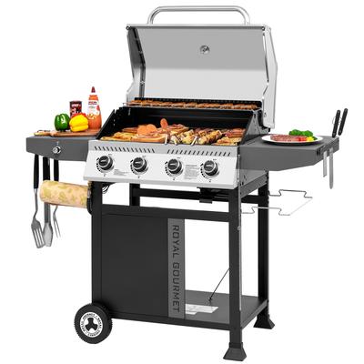 Royal Gourmet 4-Burner Gas Grill with Side Shelves